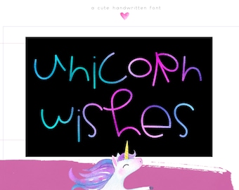 Unicorn Wishes - Cute and Quirky Font - TTF / OTF