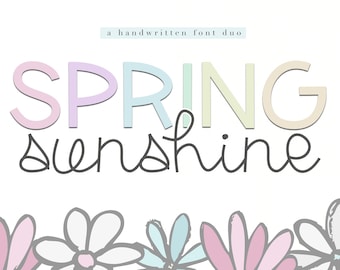 Spring Sunshine - A Script and Serif Font Duo - TTF & OTF