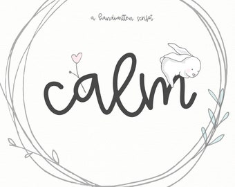 Calm Font - Handwritten Script Font, Cricut Fonts, Quirky Font, Fonts for Cricut, Cursive Lettering, Bouncy Font