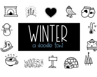 Desideri invernali - un tipo di carattere di Doodle disegnato a mano - inverno/natale - TTF