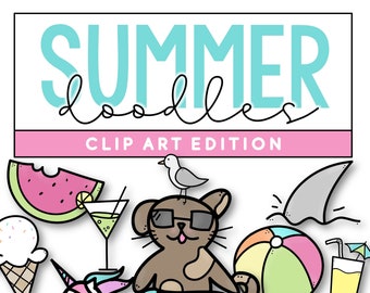 Zomer illustraties, zomer illustraties, PNG zomerafbeeldingen, schattige illustraties, illustraties voor leraren, planner illustraties, sublimatie illustraties