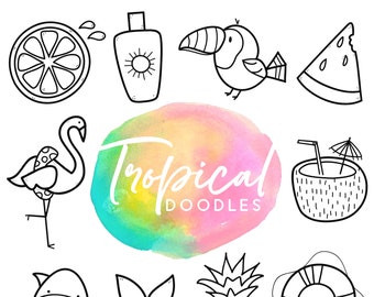 Tropical Doodles - A Hand-drawn Doodle Font - Summer Doodles - TTF