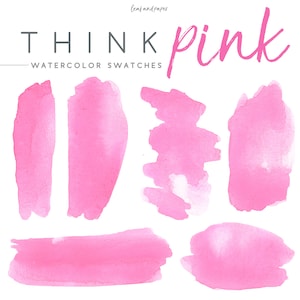 Watercolor PINK Swatches - Watercolor Clipart - Brushstrokes for Commercial Use