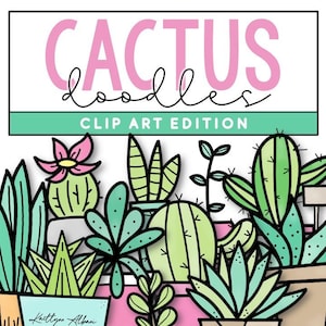 Kaktus & Sukkulenten Clip Art, Kaktus Doodles, Illustrationen, Süße Kaktus, Sukkulenten Illustrationen, Handgezeichnet, Kaktus Bilder