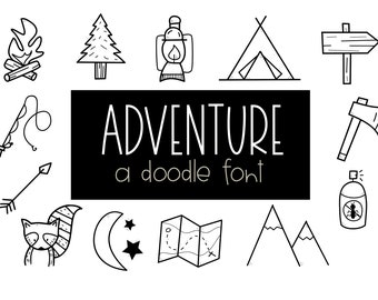 Adventure - A Hand-drawn Doodle Font - Camping/Outdoors - TTF
