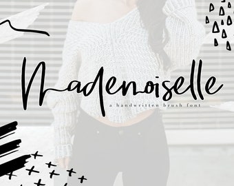 Mademoiselle - A Brushed Handwritten Script Font - TTF / OTF