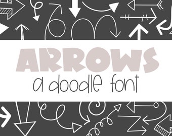 Arrows Font - Doodles - Dingbat Font - TTF