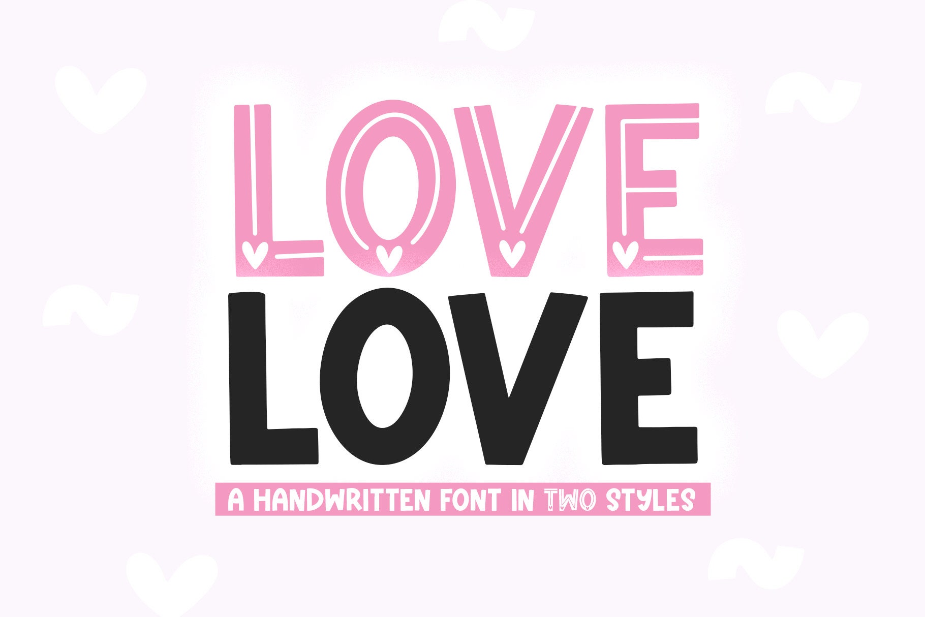 Love Love Font - Handwritten Font, Fonts for Cricut, Crafting Font, Heart Font, Cricut Fonts, Font with Hearts, Procreate Font