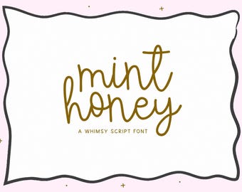 Mint Honey Font - Handwritten Script Font, Cricut Fonts, Wedding Font, Canva Fonts, Whimsy Font, Goodnotes Font, Modern Script Font