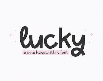 Lucky Font - Handwritten Font, Cricut Fonts, Procreate Font, Script Fonts, Fonts for Cricut, Cursive Font, Retro Font, Cute Fonts