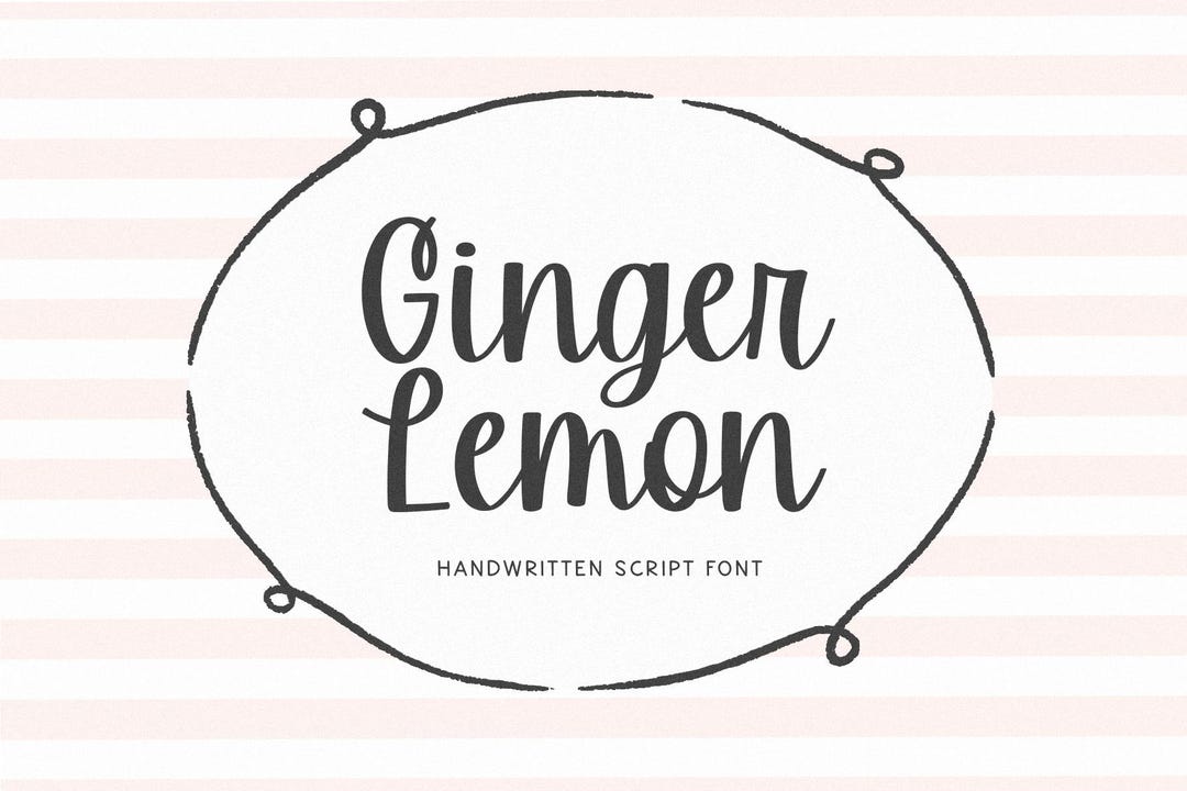 Lemon Cursive Ginger Lemon Font - Handwritten Script Font, Farmhouse Font, Cricut ...