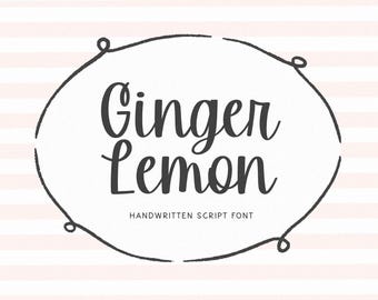 Ginger Lemon Font - Handwritten Script Font, Farmhouse Font, Cricut Fonts, Cute Fonts, Canva Fonts, Banner Fonts, Cursive Font
