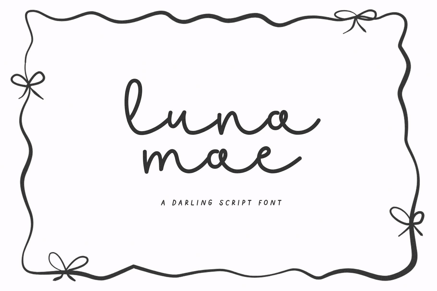 Luna Mae Font - Cute Script Font, Cricut Fonts, Wedding Fonts, Canva ...