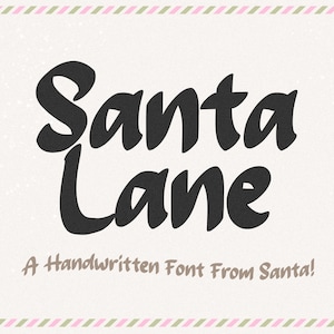 Fuente Santa Lane - Fuente navideña, Fuente Santa Letter, Escritura a mano de Santa, Fuente Cricut, Fuente manuscrita, Fuentes para Cricut, Fuente navideña