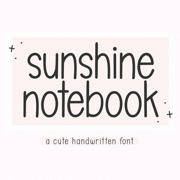 Sunshine Notebook Font - Cute Font, Cricut Fonts, Procreate Fonts, Fonts for Cricut, Goodnotes Font, Teacher Font, Planner Fonts, iPad Font