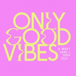 Fuente retro Only Good Vibes - Fuente Groovy, Fuente moderna, Fuente ondulada, Fuentes Cricut, Fuentes Procreate, Fuentes para Cricut, Fuente Serif, Fuente Wave