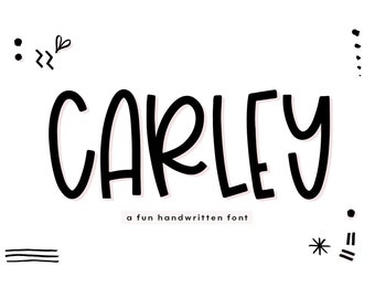 Carley Font - Quirky Handwritten Font, Cricut Font, Procreate Font, Teacher Fonts, Goodnotes Font, Fun Font, Cute Fonts