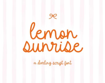 Lemon Sunrise Font - Script Font, Cricut Font, Modern Font, Whimsy Font, Cursive Font, Teacher Fonts, Planner Font, Canva Font, Wedding Font