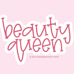 Belleza Queen Font - Fuente divertida escrita a mano, fuente Serif, fuentes Cricut, fuente linda