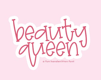 Beauty Queen Font - Fun Handwritten Font, Serif Font, Cricut Fonts, Cute Font
