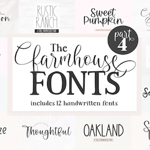 Farmhouse Font Bundle Part 4 - Cricut Fonts, Farmhouse Fonts, Rustic Fonts, Swash Fonts, Cricut Font Bundle, Procreate Fonts, Script Fonts