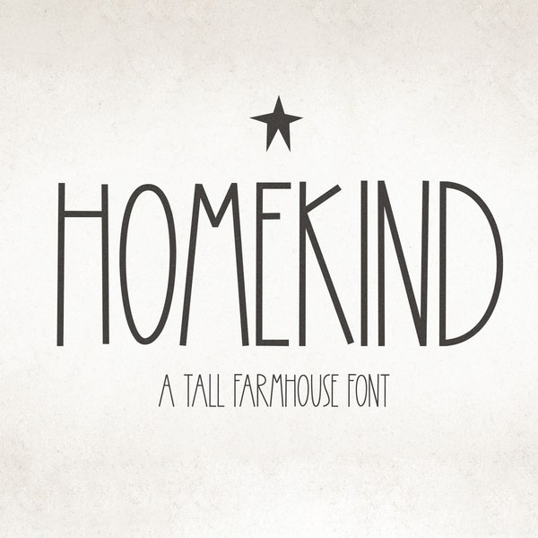 Homekind Font - Skinny Farmhouse Font, Cricut Fonts, Country Fonts, Fonts voor Pantry Labels, Tall Font, Procreate Font, Fonts voor Cricut