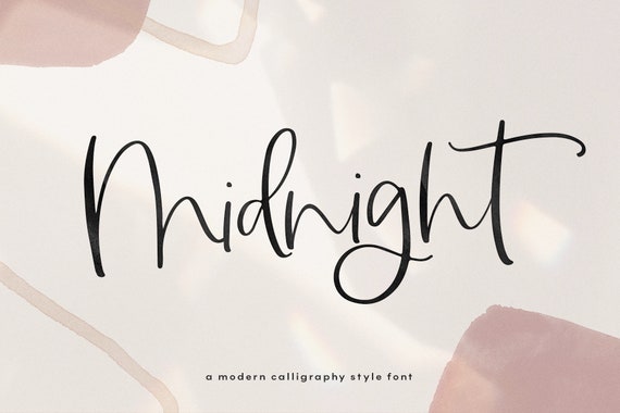 Midnight Font Modern Calligraphy Handwritten Script Font Etsy