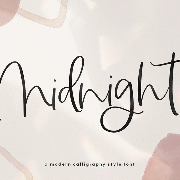 Midnight Font - Modern Calligraphy Handwritten Script Font, Fonts for Cricut, Elegant Font, Wedding Fonts, Handlettering