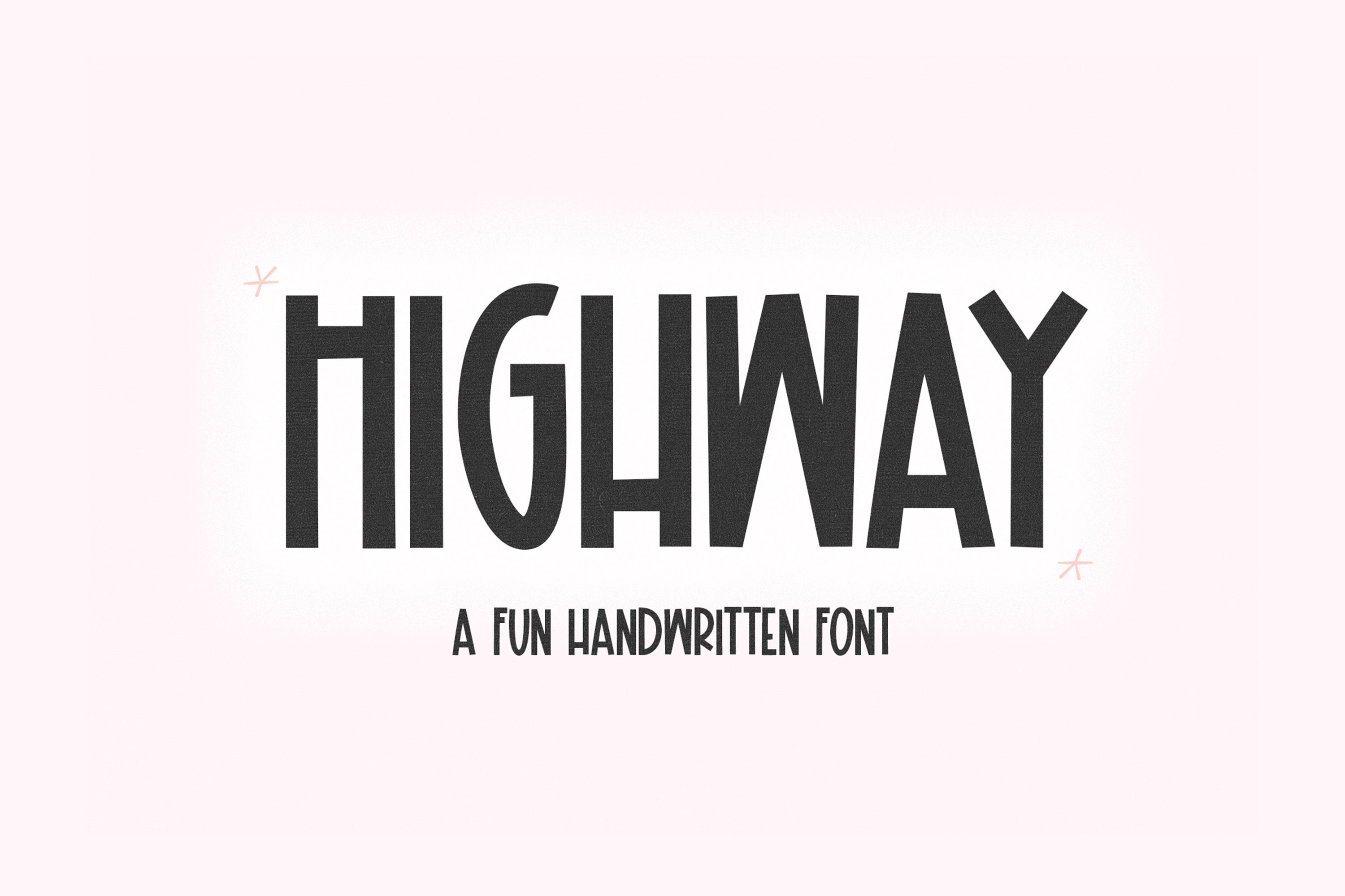 Highway Font - Handwritten Font, Cricut Fonts, Cute Font, Procreate Fonts, Fonts for Cricut, Tall Font, Block Font, Cute Font, Teacher Fonts