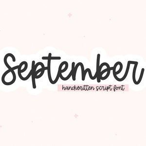 September Font - Handwritten Script Font, Cricut Fonts, Calligraphy, Modern Font, Fonts for Cricut, Cursive Font, Procreate Font, Monoline