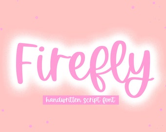 Fonte Firefly - Fonte de script manuscrito, Fontes Cricut, Caligrafia, Fonte Procreate, Fontes para artesanato, Fonte de casamento, Fonte fofa