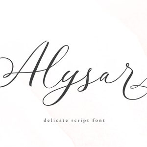 Alysar Font - Handwritten Script Font, Delicate Font, Modern Calligraphy, Wedding Fonts, Elegant Font, Swash Font, Fancy Font