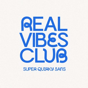 Police Real Vibes Club - Sans police, polices Cricut, police rétro, police ondulée, polices Procreate, polices pour Cricut, police de logo, police cool, police moderne