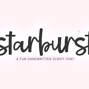 スターバーストフォント - スクリプトフォント、かわいいフォント、クリカットフォント、プロクリエイトフォント、手書きフォント、クリカット用フォント、太字筆記体フォント