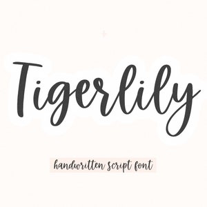 Fuente Tigerlily - Fuente de escritura manuscrita, Fuentes Cricut, Fuente Procreate, Fuentes para Cricut, Caligrafía moderna, Fuentes de boda