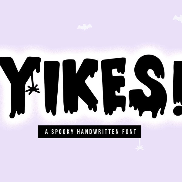 Yikes Font - Police dégoulinante, police manuscrite, polices Cricut, police Halloween, Slime, police Drippy, polices pour Cricut, police effrayante