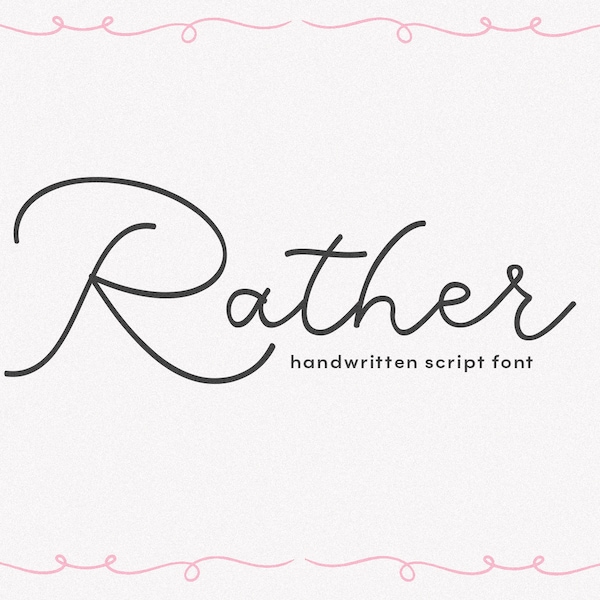 Rather Font - Script Font, Cute Font, Cricut Fonts, Coquette Font, Wedding Invitation Fonts, Fonts for Cricut, Fancy Fonts, Cursive Font