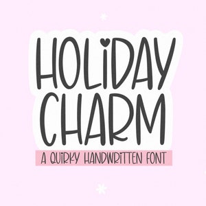 Fonte Holiday Charm - Fonte fofa, Fonte Cricut, Fonte de Natal, Fonte Procreate, Fontes para professores, Fonte Goodnotes, Fonte divertida, Fonte Heart