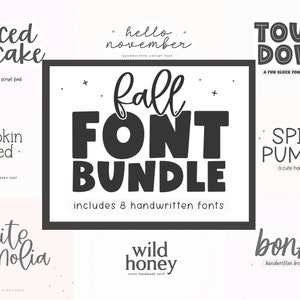 Paquete de fuentes de otoño - Fuentes manuscritas, Paquete de fuentes Cricut, Fuentes de granja, Fuentes de script, Fuentes para Cricut, Fuentes Procreate, Fuentes de otoño