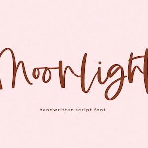 Police Moonlight - police script, police Procreate, calligraphie moderne, polices Cricut, police script moderne, polices pour Cricut, polices cursives