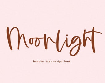 Moonlight Font - Script Font,  Procreate Font, Modern Calligraphy, Cricut Fonts, Modern Script Font, Fonts for Cricut, Cursive Fonts