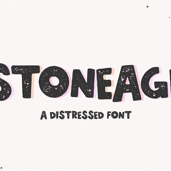 StoneAge Font - Distressed Font, Grunge Font, Messy Font, Strukturierte Schriftart, Procreate Fonts, Sublimation Font