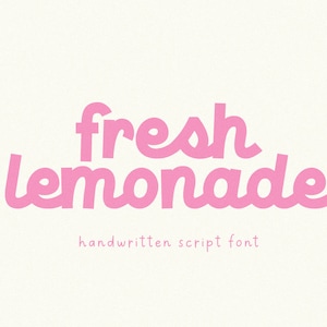 Fuente de limonada fresca - Fuente de escritura manuscrita, Fuentes Cricut, Fuente Procreate, Fuente retro, Fuente moderna, Fuente cursiva, Fuentes para Cricut