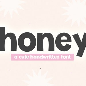 Fuente Honey - Fuente manuscrita, Fuentes Cricut, Fuentes para artesanos, Fuentes Procreate, Fuentes para Cricut, Fuente burbujeante, Fuente linda