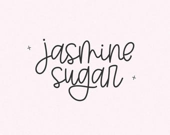 Jasmine Sugar Font - Handwritten Script Font, Cricut Fonts, Cute Fonts, Banner Fonts, Canva Fonts, Cursive Font, Planner Fonts, Laser Fonts