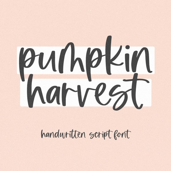 Pumpkin Harvest Font - Modern Script Font, Handwritten Font, Cricut Fonts, Fall Fonts, Cute Font, Farmhouse Fonts, Canva Font