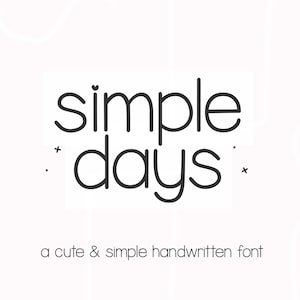 Fuente Simple Days - Fuente linda, Fuentes Cricut, Fuentes Procreate, Fuentes para Cricut, Fuente Goodnotes, Fuente de profesor, Fuentes de planificador, Fuente de impresión