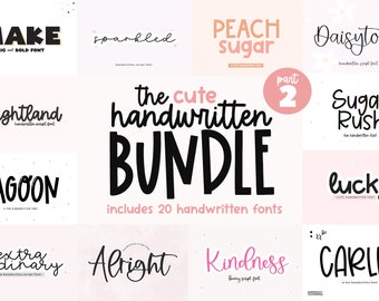 Font Bundle - Cute Fonts, Fonts for Cricut, Cricut Font Bundle, Farmhouse Fonts, Script Fonts, Procreate Fonts, Goodnotes Fonts