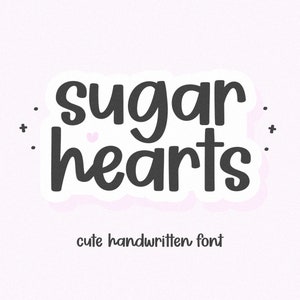 Sugar Hearts Font - Handwritten Font, Cricut Fonts, Procreate Font, Modern Font, Cute Fonts, Fonts for Cricut, Goodnotes, Teacher Fonts