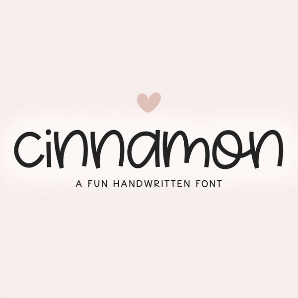 Cinnamon Font - Cute Font, Cricut Font, Fun Font, Handwritten Fonts, Fonts for Cricut, Quirky Font, Procreate Fonts